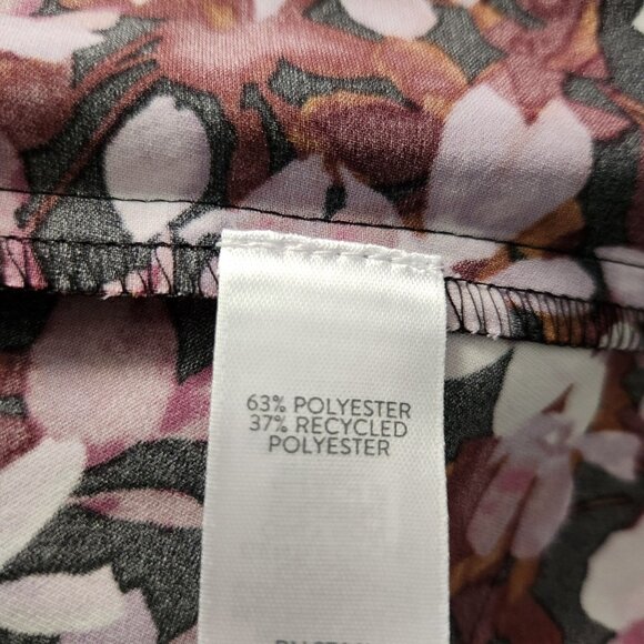 J. Jill Wearever Purple Brown Floral Long Sleeve Button Up Blouse Women's M - Picture 10 of 11